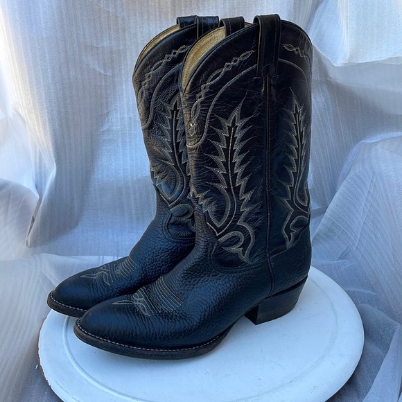 TONY LAMA Black Conquistador Style Boots Size10